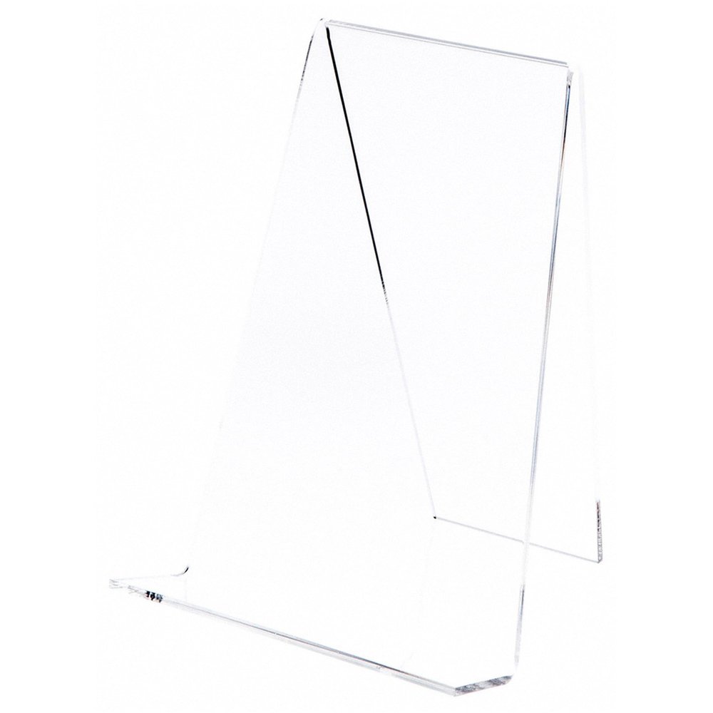 Plymor Clear Acrylic Book Easel with 1.875" Flat Ledge, 8.25" W x 7.75" D x 10.75" H (6 Pack)