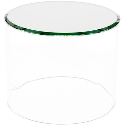 Plymor Clear Acrylic Cylinder Display Riser with Mirror Top, 4" H x 5" D (3 Pack)