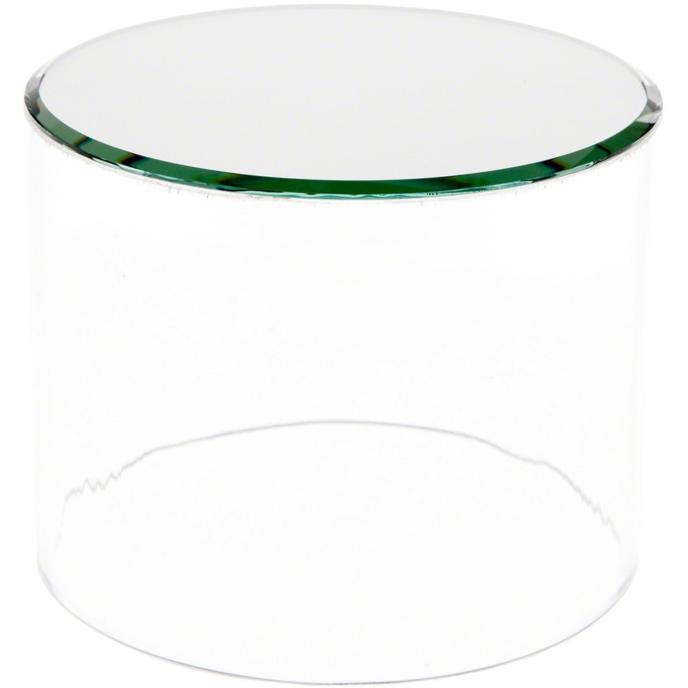 Plymor Clear Acrylic Cylinder Display Riser with Mirror Top, 4" H x 5" D (3 Pack)
