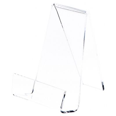 Plymor Clear Acrylic Book Easel with 1.25" Ledge with Lip, 3.625" W x 4.5" D x 4.75" H (3 Pack)