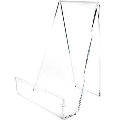 Plymor Clear Acrylic Book Easel with 1.375" Ledge with Lip, 6" W x 5.5" D x 7.25" H (12 Pack)