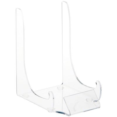 Plymor Clear Acrylic Display Easel with Label Front, 6" H x 3.75" W x 5" D (6 Pack)