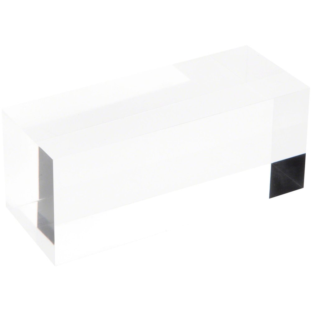 Plymor Clear Polished Acrylic Rectangular Display Block, 2" H x 2" W x 5" D (3 Pack)