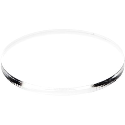 Plymor Clear Acrylic Round Standard-Edge Display Base, 5" W x 5" D x 0.375" H, Pack of 12