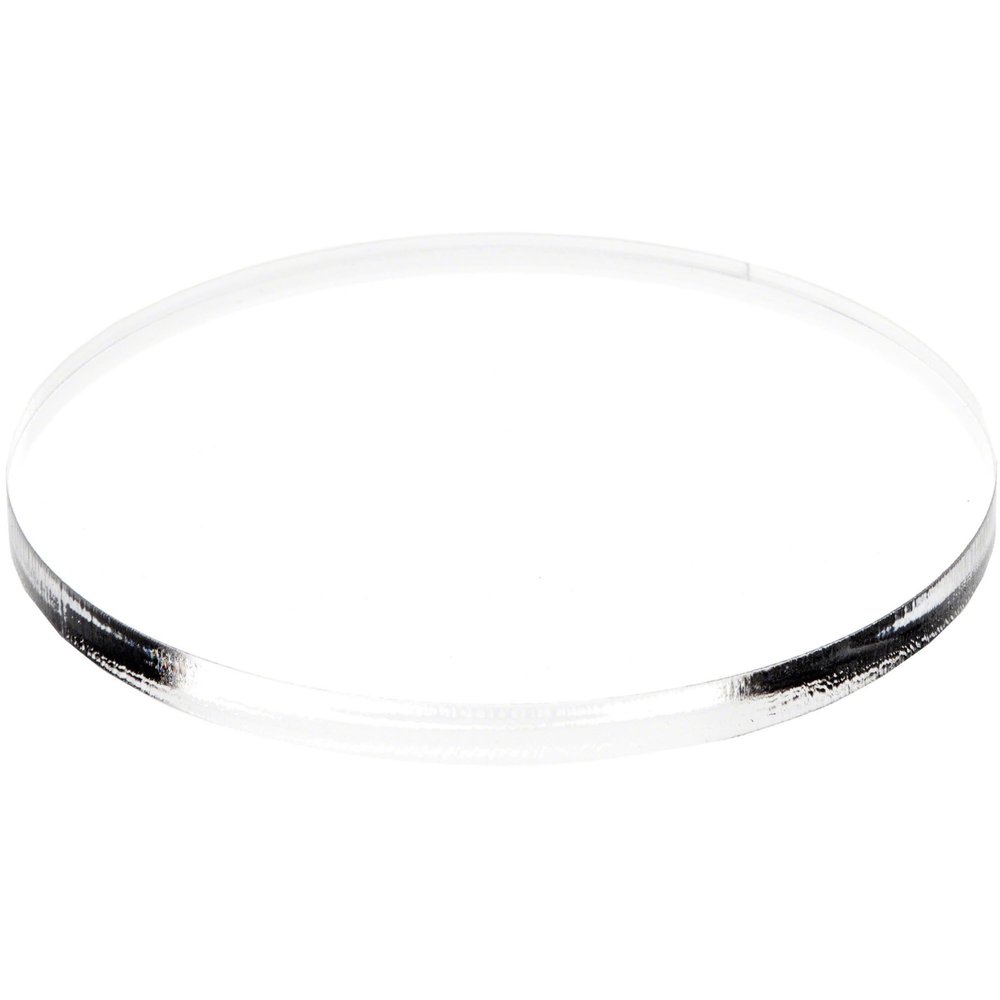 Plymor Clear Acrylic Round Standard-Edge Display Base, 5" W x 5" D x 0.375" H, Pack of 12