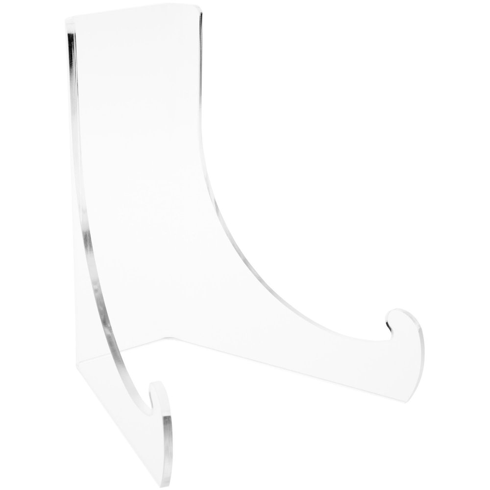 Plymor Clear Acrylic Flat Back Easel with Deep Support Ledges, 7.5" H x 6.375" W x 6.25" D (12 Pack)