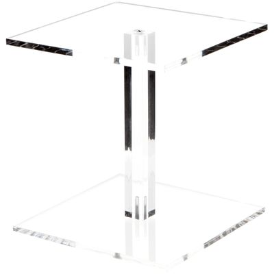 Plymor Clear Acrylic Square Barbell Pedestal Display Riser, 6.5" H x 6" W x 6" D (1/4" thick) (6 Pack)