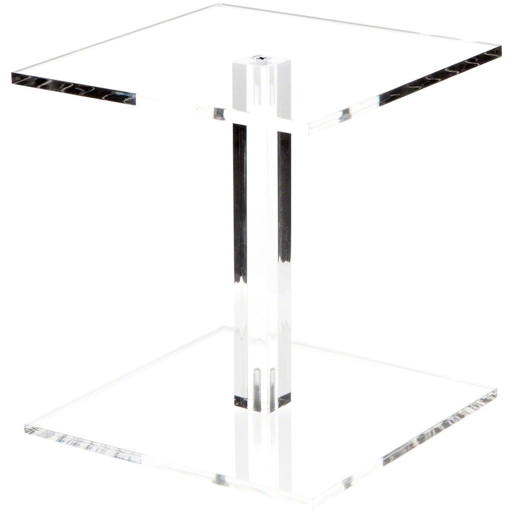 Plymor Clear Acrylic Square Barbell Pedestal Display Riser, 6.5" H x 6" W x 6" D (1/4" thick) (6 Pack)