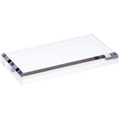 Plymor Clear Acrylic Rectangular Beveled Display Base, 4" W x 2" D x 0.5" H, Pack of 6