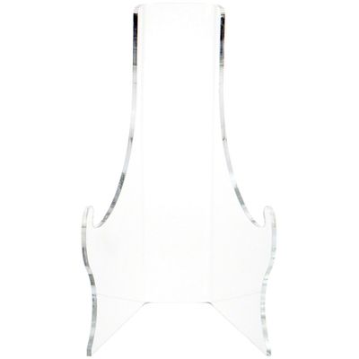 Plymor Clear Acrylic Elevated Flat Back Easel with Deep Support Ledges, 10.5" H x 6.375" W x 6.25" D (6 Pack)