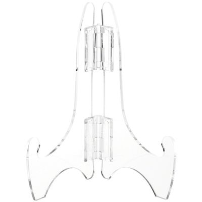 Plymor Clear Acrylic Adjustable Folding Display Easel, 6" H x 4" D (for 9" Plates) (12 Pack)