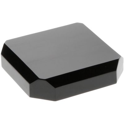 Plymor Black Acrylic Beveled Corner-Cut Display Base, 3" W x 3" D x 0.75" H, Pack of 3
