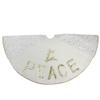 48" Cream and Gold Peace and Reindeer Christmas Tree Skirt view 1