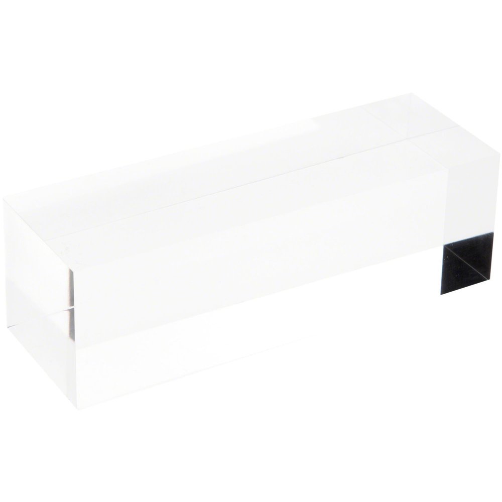 Plymor Clear Polished Acrylic Rectangular Display Block, 2" H x 2" W x 6" D (2 Pack)