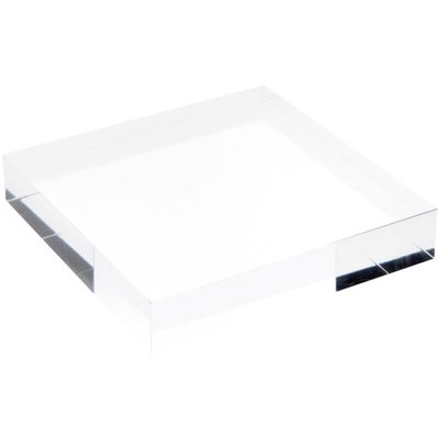 Plymor Clear Polished Acrylic Square Display Block, 1" H x 5" W x 5" D (3 Pack)