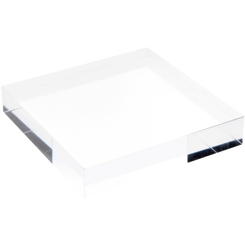 Plymor Clear Polished Acrylic Square Display Block, 1" H x 5" W x 5" D (3 Pack)