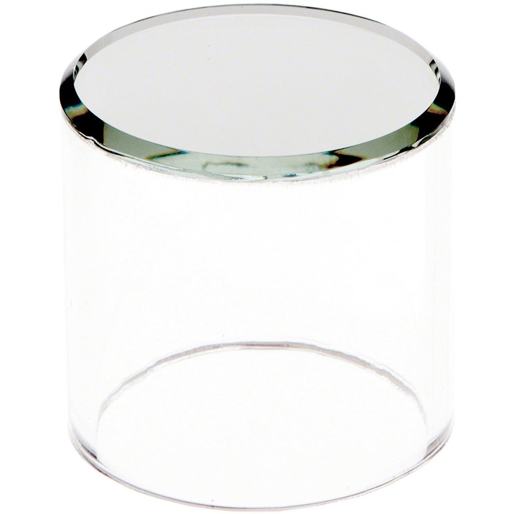 Plymor Clear Acrylic Cylinder Display Riser with Mirror Top, 2" H x 2" D (12 Pack)