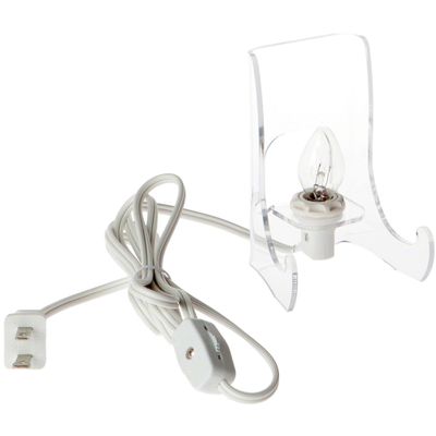 Plymor Clear Acrylic Lighted Flat Back Easel with Shallow Support Ledges, 4.5" H x 3.375" W x 2.75" D (6 Pack)