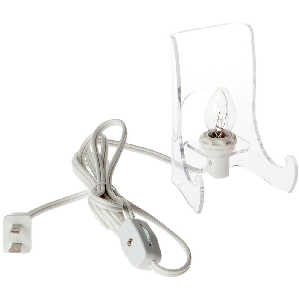 Plymor Clear Acrylic Lighted Flat Back Easel with Shallow Support Ledges, 4.5" H x 3.375" W x 2.75" D (6 Pack)