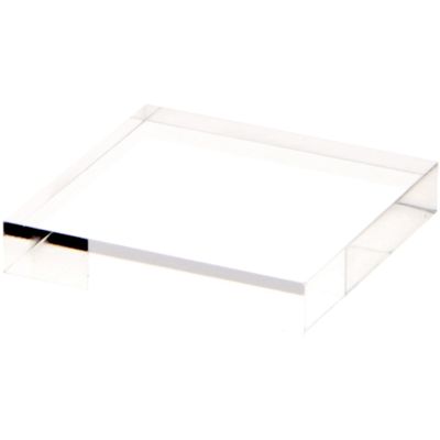 Plymor Clear Square Acrylic Display Base, 2" W x 2" D x 0.375" H, Pack of 2