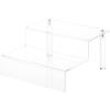 Plymor Clear Acrylic 2-Step Display Stairs, 4.25" H x 8" W x 8.5" D (3 Pack) view 1