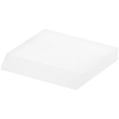Plymor Frosted Acrylic Square Display Base (Angled-Front for Label), 2" W x 2" D x 0.375" H, Pack of 3