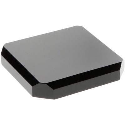 Plymor Black Acrylic Beveled Corner-Cut Display Base, 4" W x 4" D x 0.75" H, Pack of 3