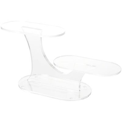 Plymor Clear Acrylic Oval 2-Item Display Riser, 5.375" H x 11.375" W x 4" D (3 Pack)