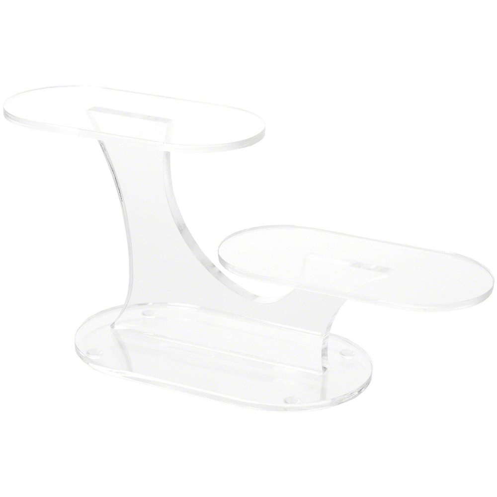 Plymor Clear Acrylic Oval 2-Item Display Riser, 5.375" H x 11.375" W x 4" D (3 Pack)