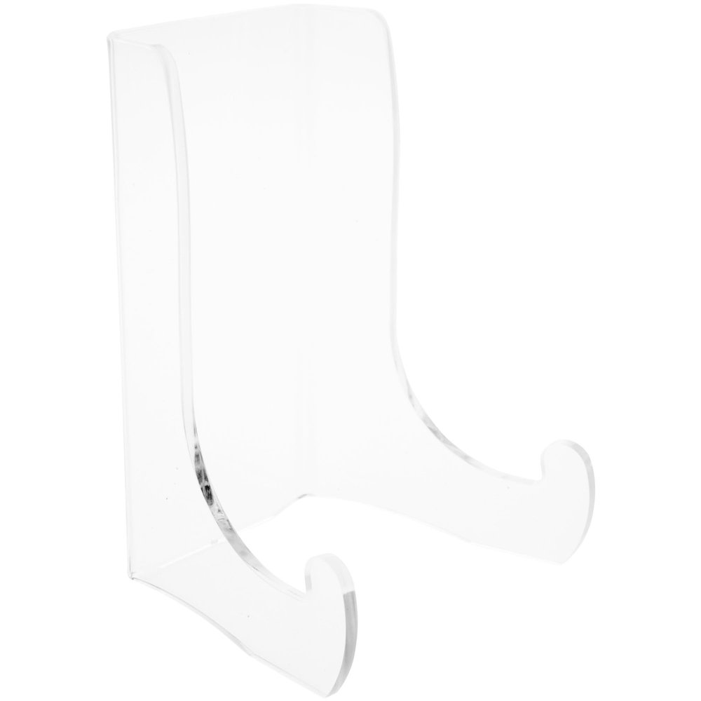 Plymor Clear Acrylic Flat Back Easel with Shallow Support Ledges, 4.5" H x 3.375" W x 2.75" D (3 Pack)