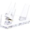 Plymor Clear Acrylic Ring Finger Display, Triple on Triangle Base, 3.5" W x 3.25" D x 1.75" H (3 Pack) view 2