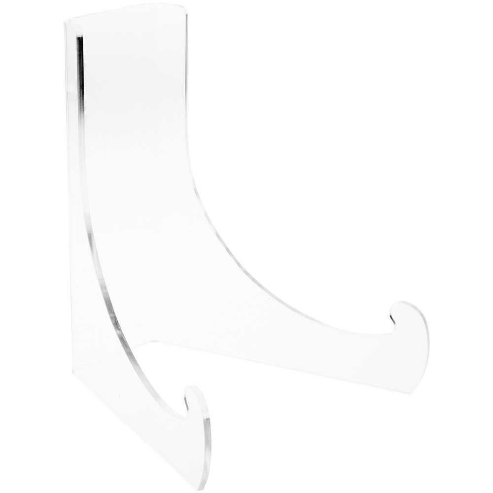 Plymor Large Clear Acrylic Flat Back Easel with Deep Support Ledges, 12" H x 10" W x 9.75" D (6 Pack)