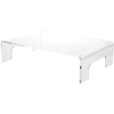 Plymor Clear Acrylic Display Riser with Tray Handles, 3" H x 12" W x 8" D (3/16" thick) (6 Pack)
