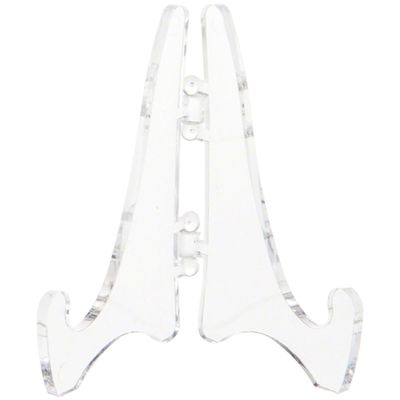 Plymor Clear Acrylic Mini Adjustable Folding Display Easel, 2.125" H x 1.625" D (2 Pack)
