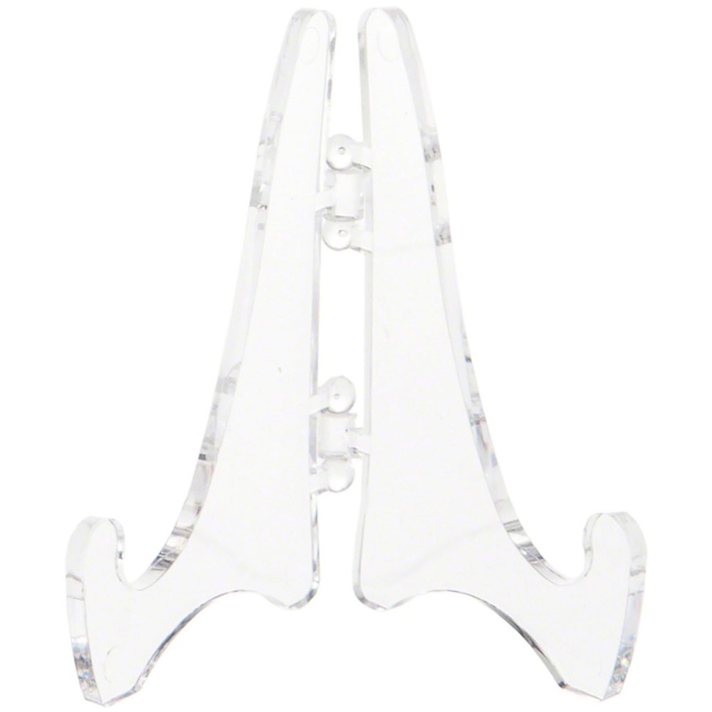Plymor Clear Acrylic Mini Adjustable Folding Display Easel, 2.125" H x 1.625" D (2 Pack)