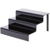 Plymor Black Acrylic 3-Step Display Stairs, 6.375" H x 12" W x 12.625" D (2 Pack) view 1