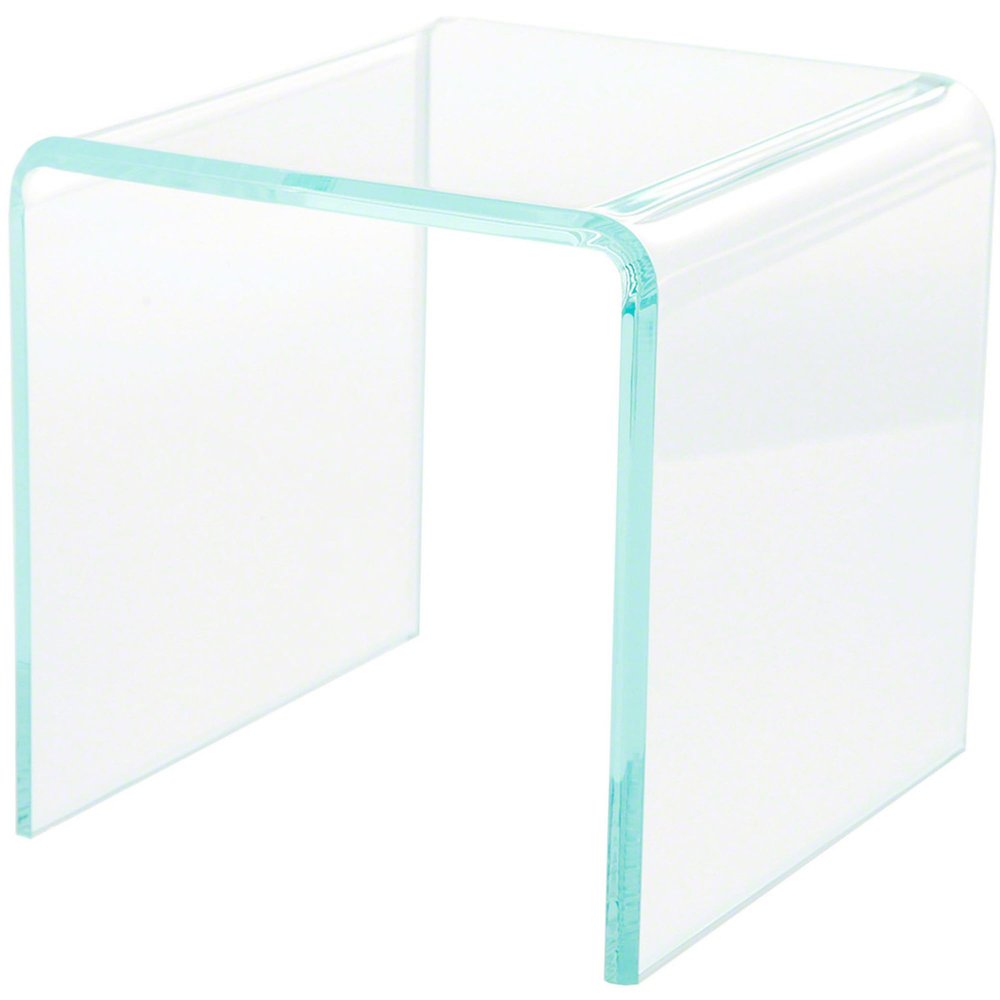 Plymor Clear Acrylic Green Glass-Look Beveled Edge Display Riser, 5" x 5" x 5" (1/4" Thick) (6 Pack)