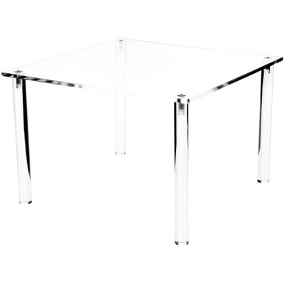 Plymor Clear Acrylic Square 4-Leg Display Riser, 8" H x 12" W x 12" D (3 Pack)