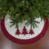48" White, Red and Black Buffalo Plaid Tree Christmas Tree Skirt view 2