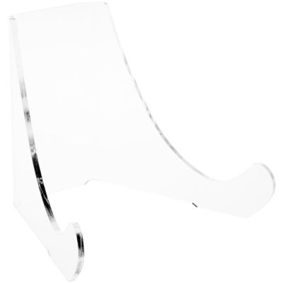 Plymor Clear Acrylic Flat Back Easel with Rounded Support Ledges, 6" H x 7.25" W x 6" D (12 Pack)