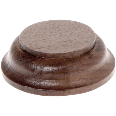 Plymor Solid Walnut Round Wood Display Base with Ogee Edge, 2.625" W x 2.625" D x 1" H, Pack of 3