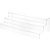 Plymor Clear Acrylic 3-Step Solid Back Display Stairs, 5.5" H x 18" W x 8" D (2 Pack) view 1