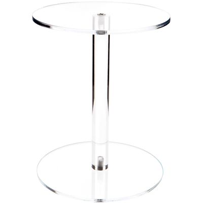 Plymor Clear Acrylic Round Barbell Pedestal Display Riser, 9.5" H x 7.5" D (1/4" thick) (3 Pack)
