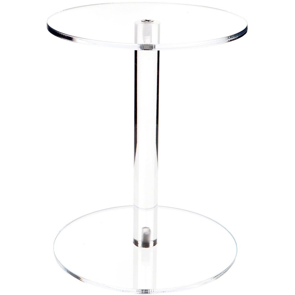Plymor Clear Acrylic Round Barbell Pedestal Display Riser, 9.5" H x 7.5" D (1/4" thick) (3 Pack)