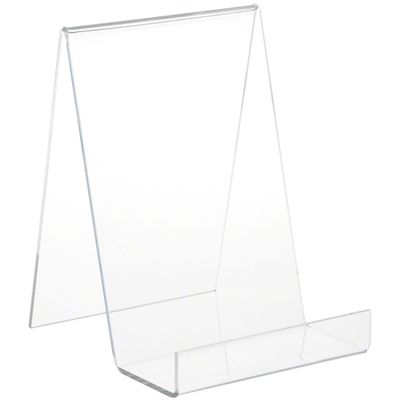 Plymor Clear Acrylic Flat Back Display Easel with 3" Box Ledge, 10" H x 7" W x 8" D (6 Pack)