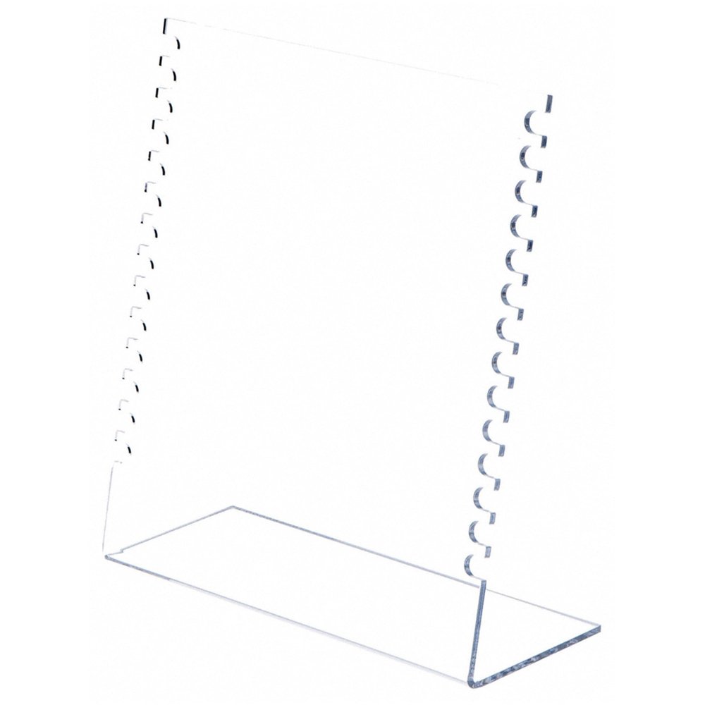 Plymor Clear Acrylic Necklace Display Stand with Side Hooks, 10.625" W x 4" D x 11.75" H (6 Pack)