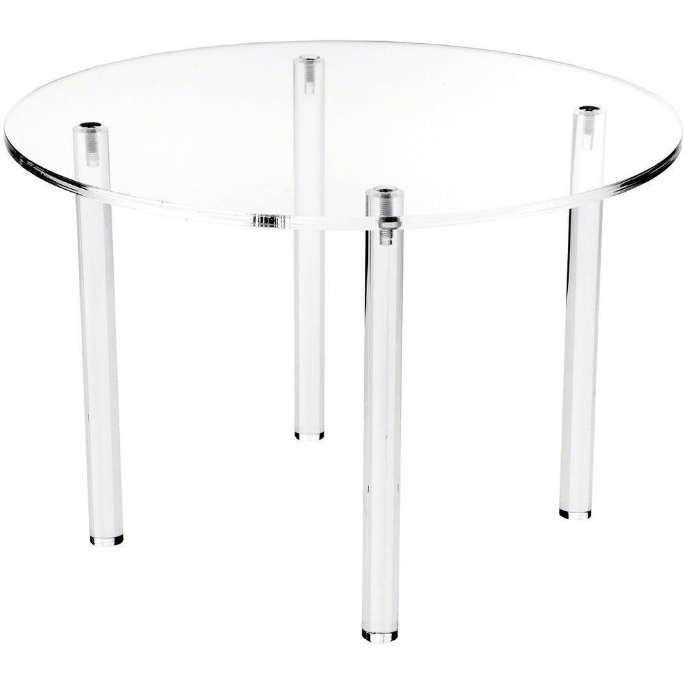Plymor Clear Acrylic Round 4-Leg Display Riser, 8" H x 12" W (3 Pack)