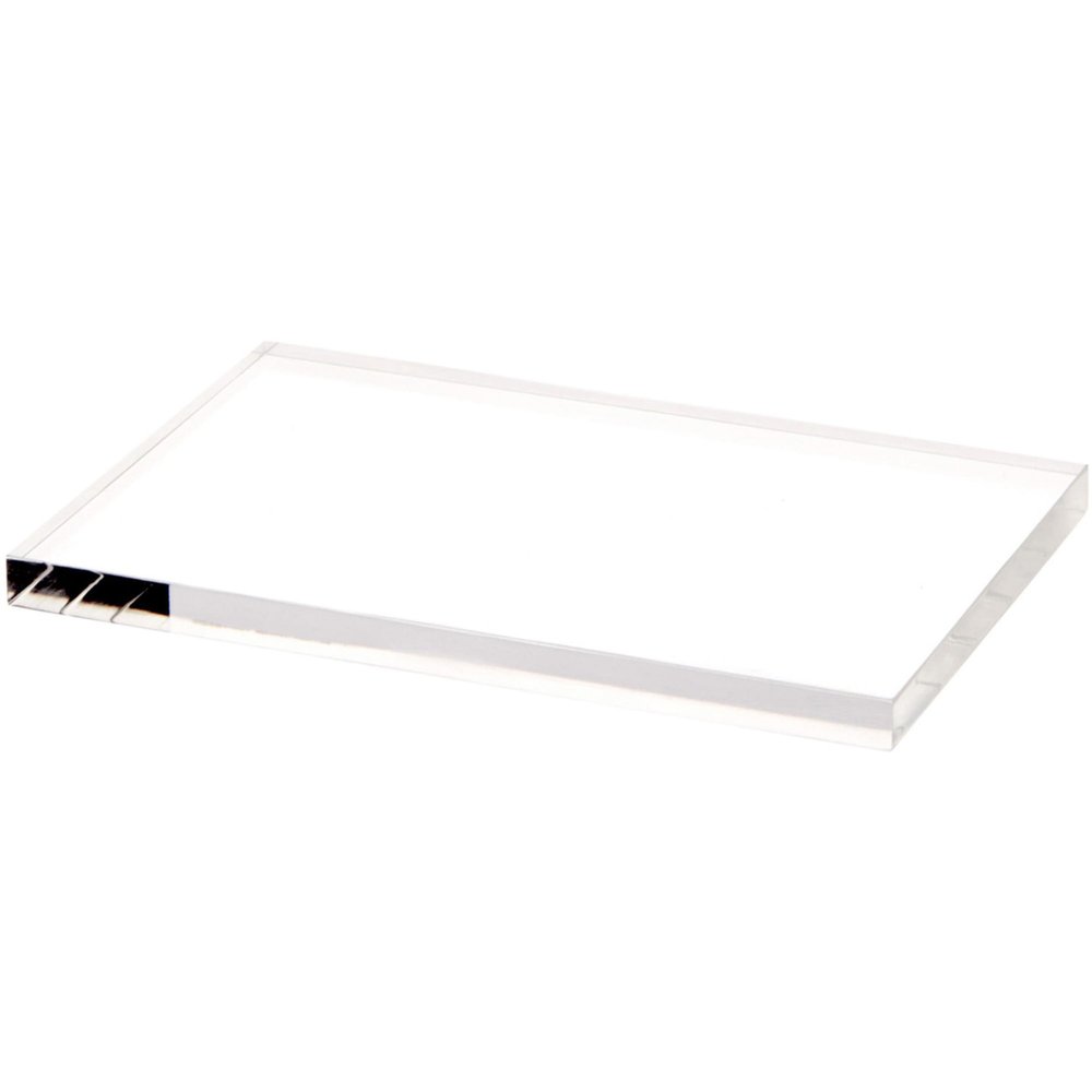 Plymor Clear Rectangular Acrylic Display Base, 6" W x 4" D x 0.375" H, Pack of 6