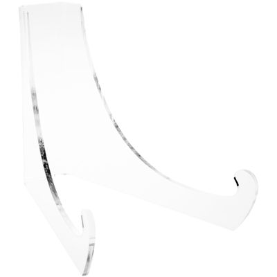 Plymor Clear Acrylic Flat Back Display Easel with Extra Deep Support Ledges, 8" H x 7" W x 10" D (6 Pack)