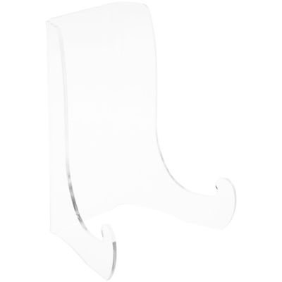 Plymor Clear Acrylic Flat Back Easel with Shallow Support Ledges, 9" H x 6.75" W x 5.25" D (6 Pack)